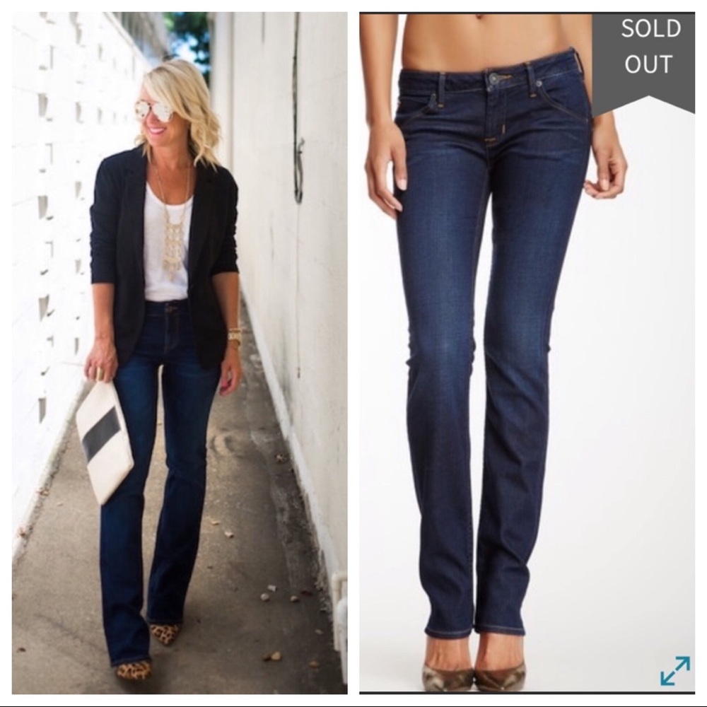 ❤️Hudson USA Carly Flap Straight Dark Blue Long 26